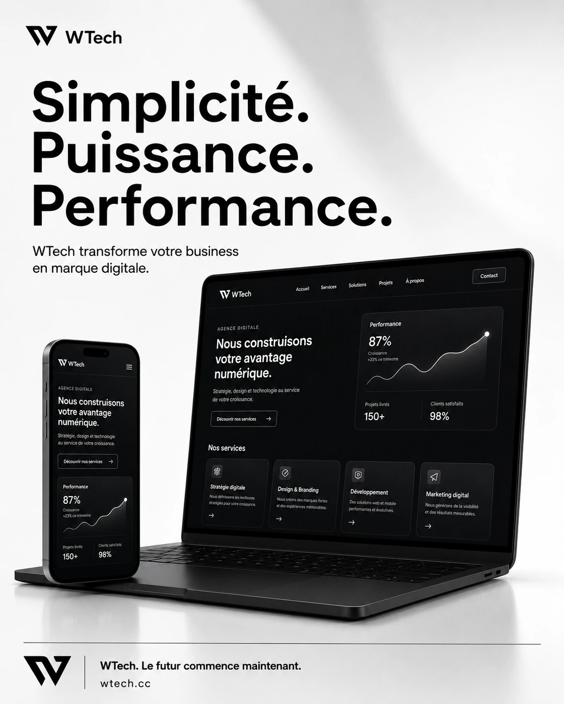 Affiche WTech premium blanche