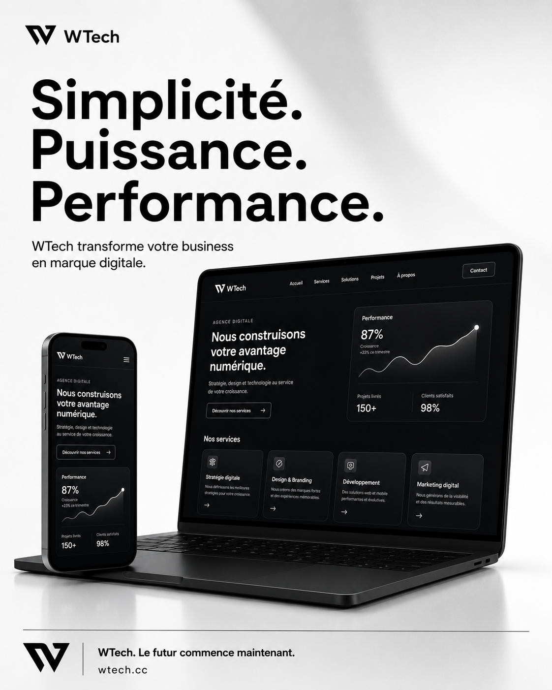 Affiche WTech premium blanche
